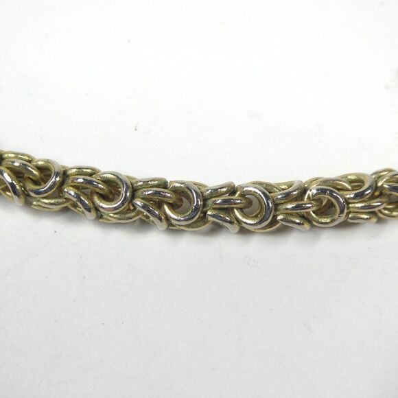 Byzantine Chain Necklace 16 Inches w/Toggle Clasp Vintage - Picture 2 of 7